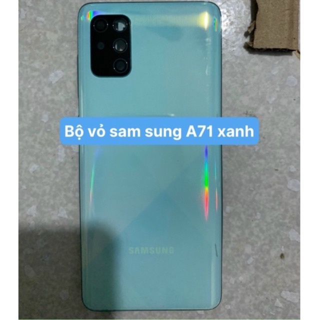 Bộ vỏ sam sung A71, gồm lưng sườn phím bấm và kính camera đủ màu