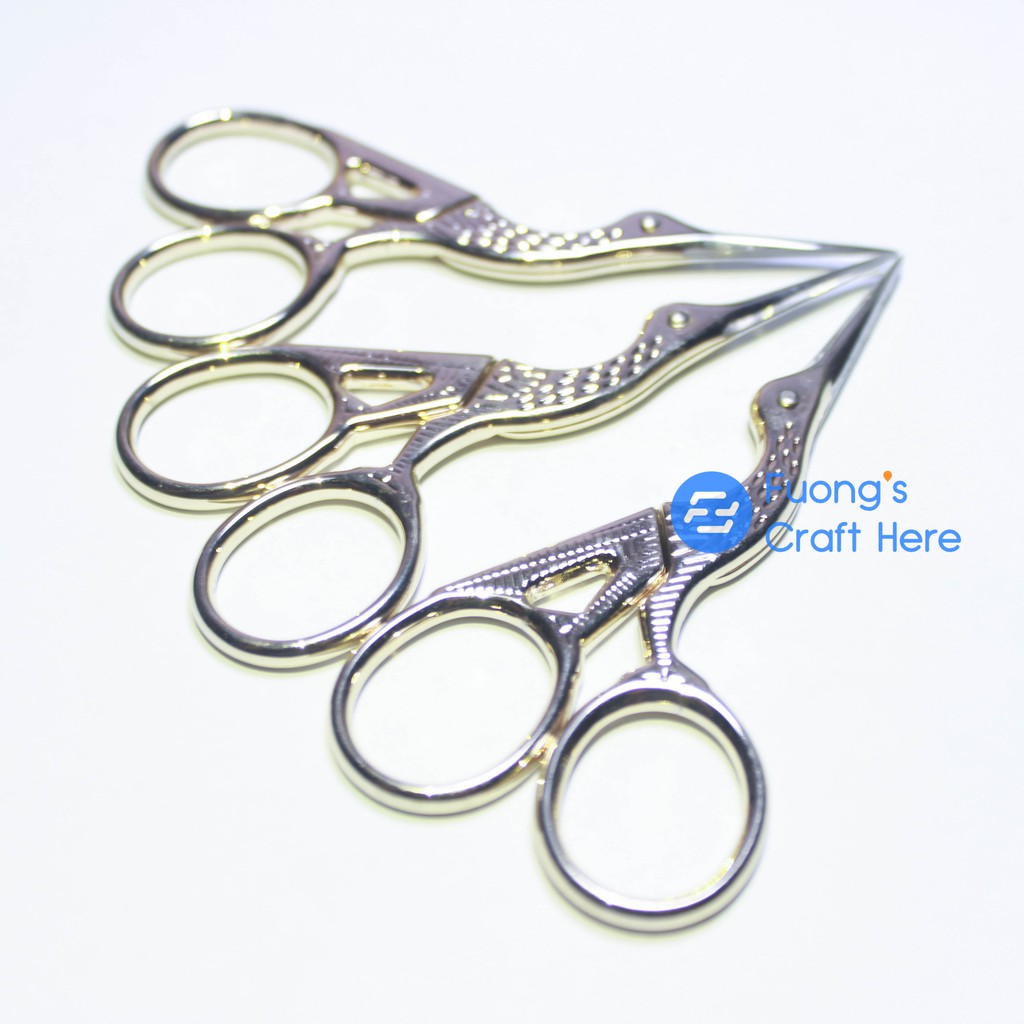 Kéo Hồng Hạc Cắt Chỉ, Cắt Form Móng Kích Thước 10cm Màu Đồng Sang Chảnh Nhiều Màu Sắc