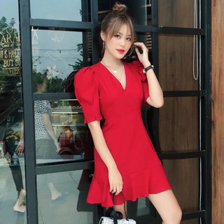 Đầm Nữ Tay Phồng Đuôi Cá