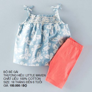 Bộ 2 dây little maven bé gái cực xinh đón hè