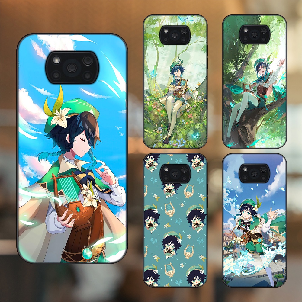 Ốp lưng Xiaomi Poco X3, Poco X3 Pro, Poco X3 NFC viền đen in hình Venti Genshin Impact
