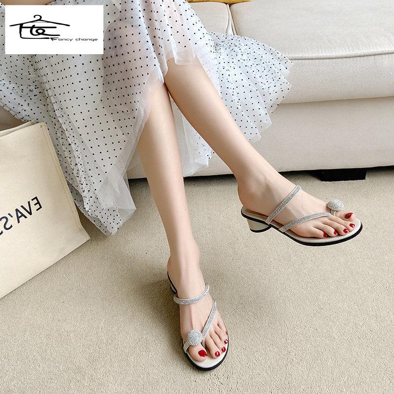 Dép Sandal Cao Gót 2022 Đính Đá Thời Trang Mùa Hè Cho Nữ