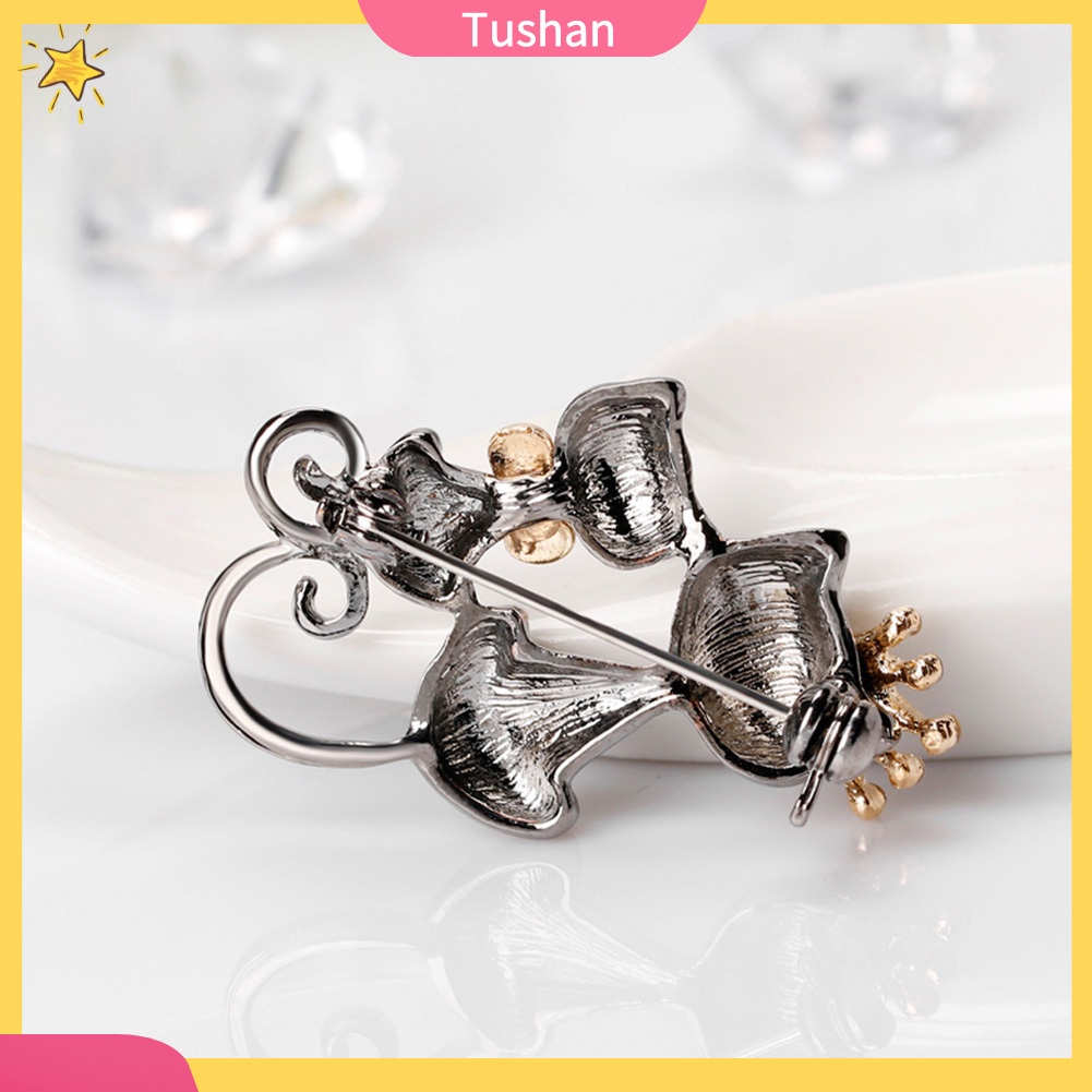 Trâm Cài Áo Hình Mèo Đội Vương Miện Đính Đá Dễ Thương