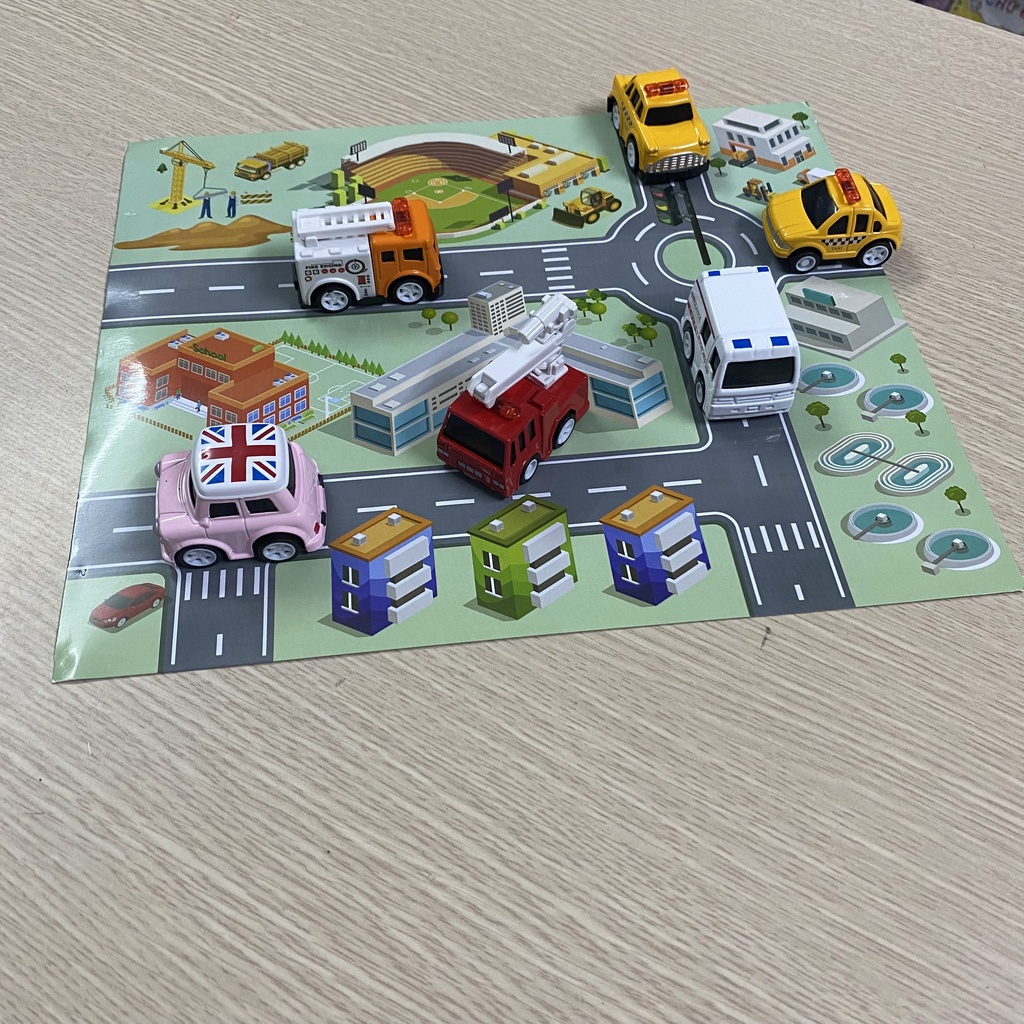 ĐỒ CHƠI TRẺ EM - BỘ 4 8 10 12 XE THÀNH PHỐ CHẠY ĐÀ CAO CẤP CHO BÉ