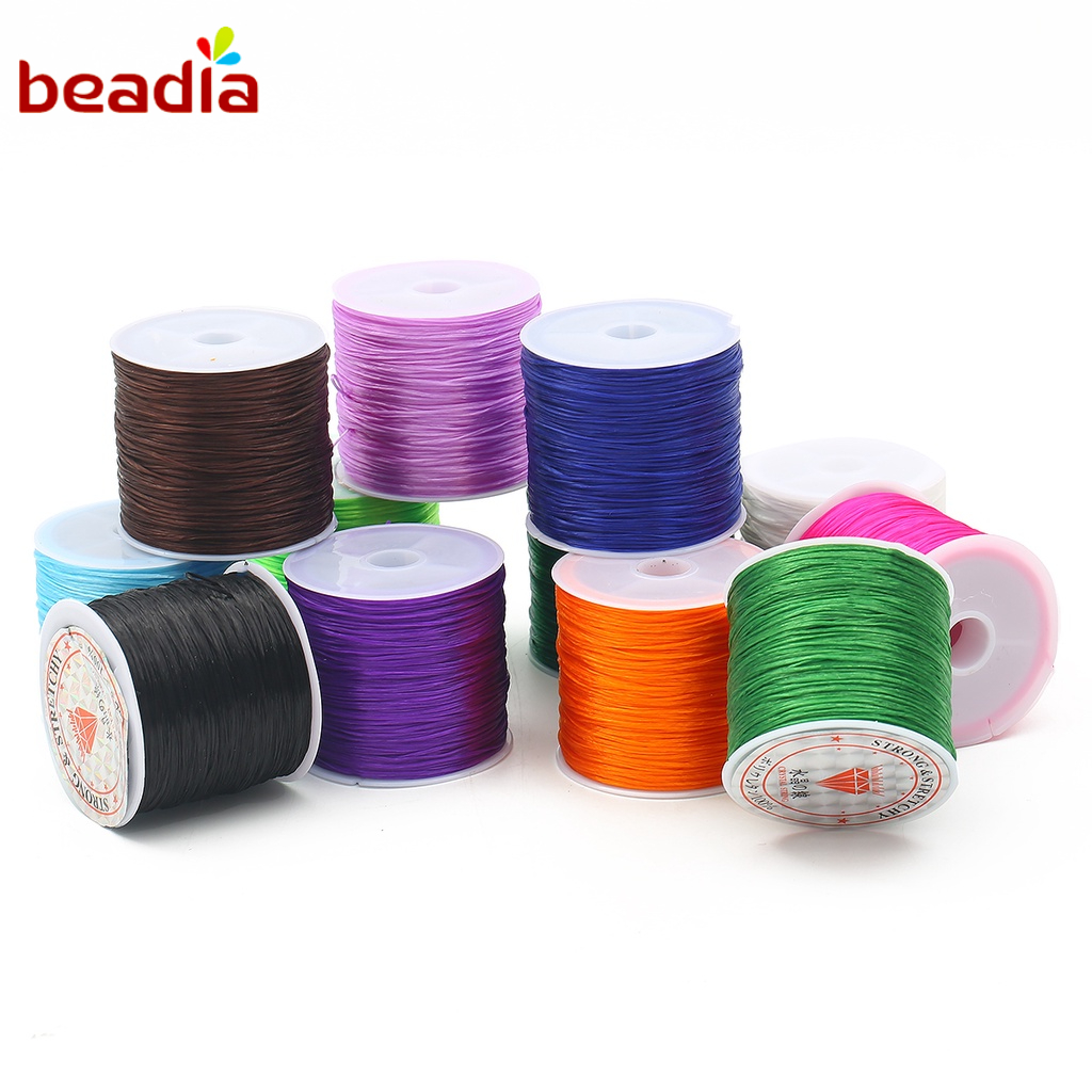 Cuộn dây co giãn BEADIA chiều dài 8m đường kính 0.7mm nhiều màu dùng làm trang sức thủ công