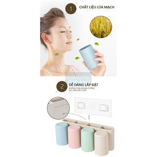 Giá để bàn chải ECOCO kèm 4 cốc cao cấp 9266