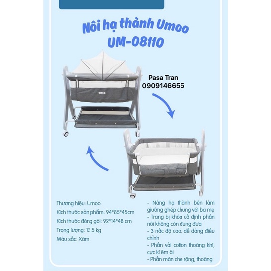 Nôi cũi vải Umoo 8108/ 8109/ 8110 và 8111