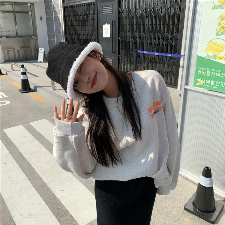 Áo Tay Dài Dáng Rộng Thời Trang Phong Cách Hàn Quốc Xinh Xắn Cho Nữ