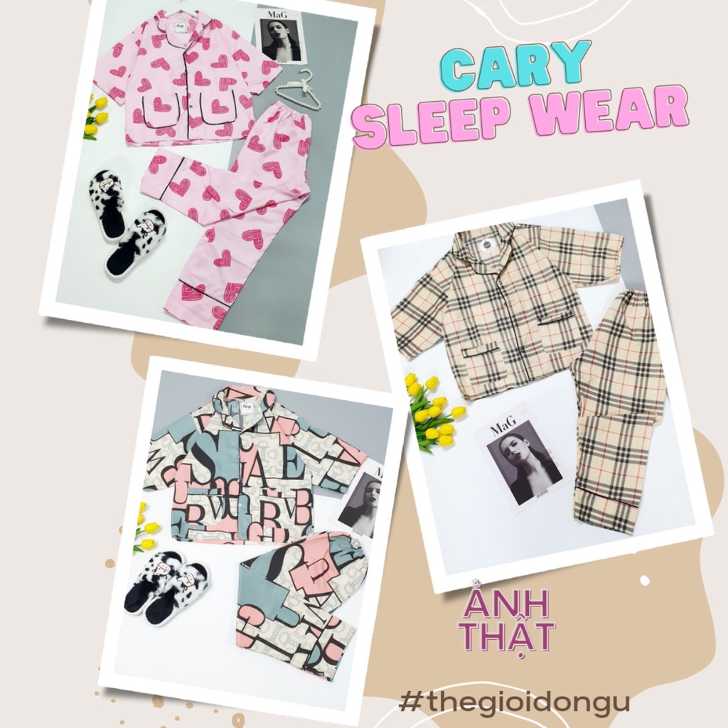 Đồ bộ mặc nhà CARY,bộ pijama bò sữa tay dơi form rộng hot trend