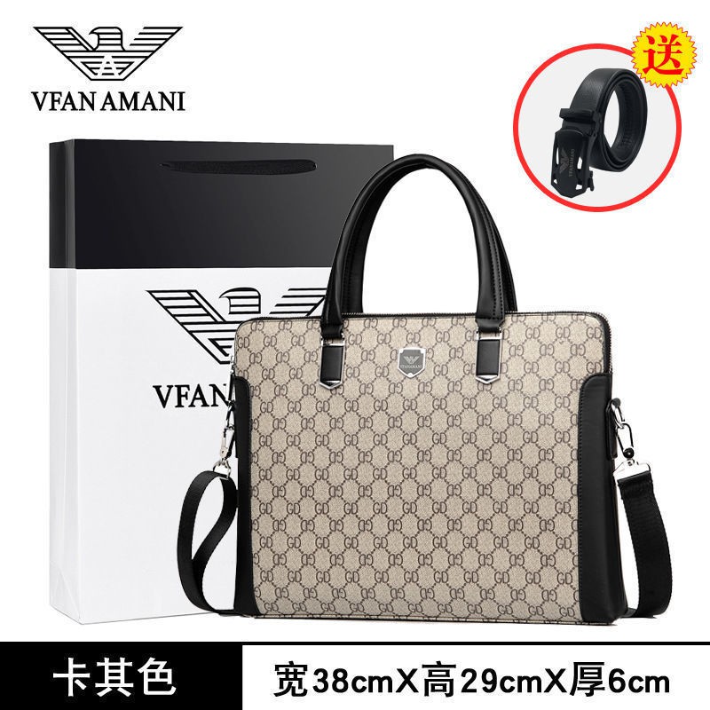 Weifang Armani túi xách nam tay da kinh doanh đơn giản dị một vai đeo chéo ba lô | BigBuy360 - bigbuy360.vn