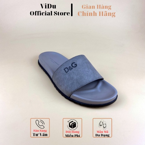 Dép nam thời trang D&amp;G ViDu 1008 màu xám đơn giản chống trơn trượt