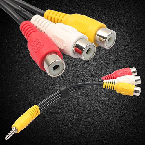 Đầu Nối Cáp Âm Thanh / Video 3.5mm Male Sang 3 RCA Female Màu Đen