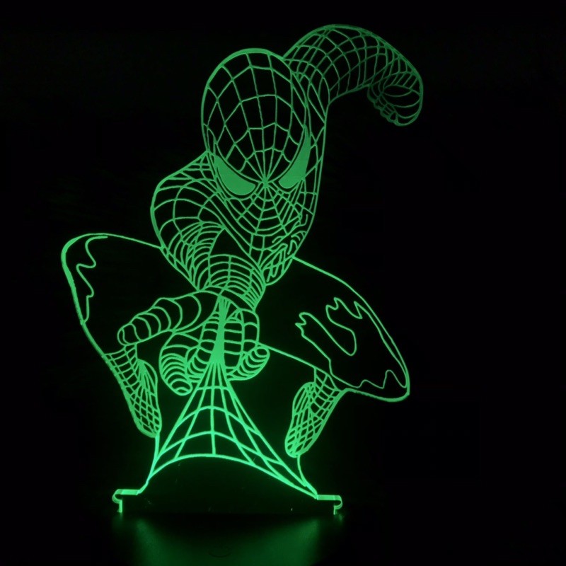 Marvel Đèn Led 3d Người Nhện Độc Đáo Spiderman Siêu Anh Hùng Spuper Hero Đèn Led 16 màu