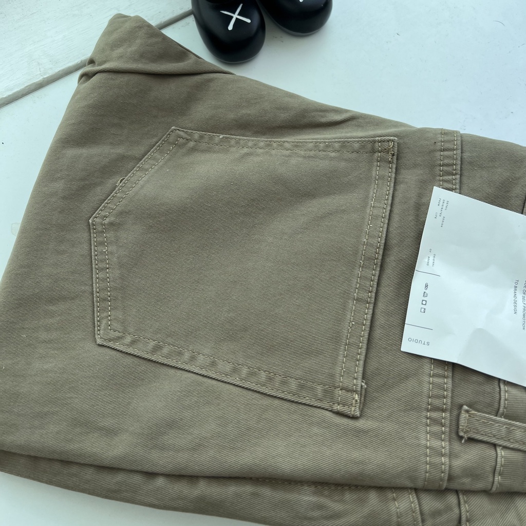 Quần Kaki Nâu - Form Carot Fit - Kaki co giãn