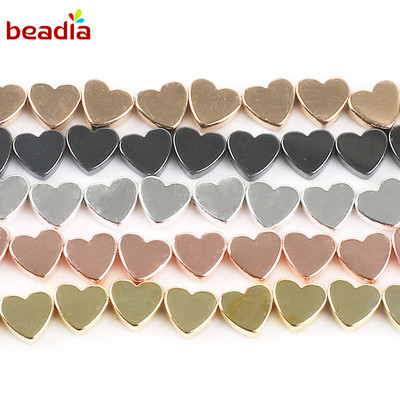 BEADIA Hạt Đá Hematite Hình Trái Tim Dùng Làm Vòng Tay/Trang Sức DIY