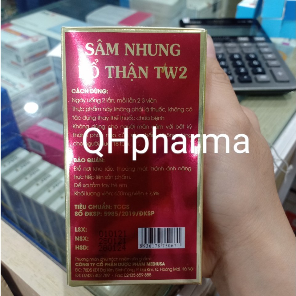 Sâm nhung bổ thận trung ương 2 giúp bổ thận,tăng cường sức khỏe ( lọ 30 viên )