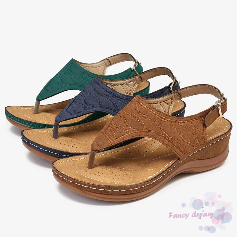 Giày sandal đi biển mềm mại có quai cài ngay mắt cá chân nhẹ thời trang cho nữ