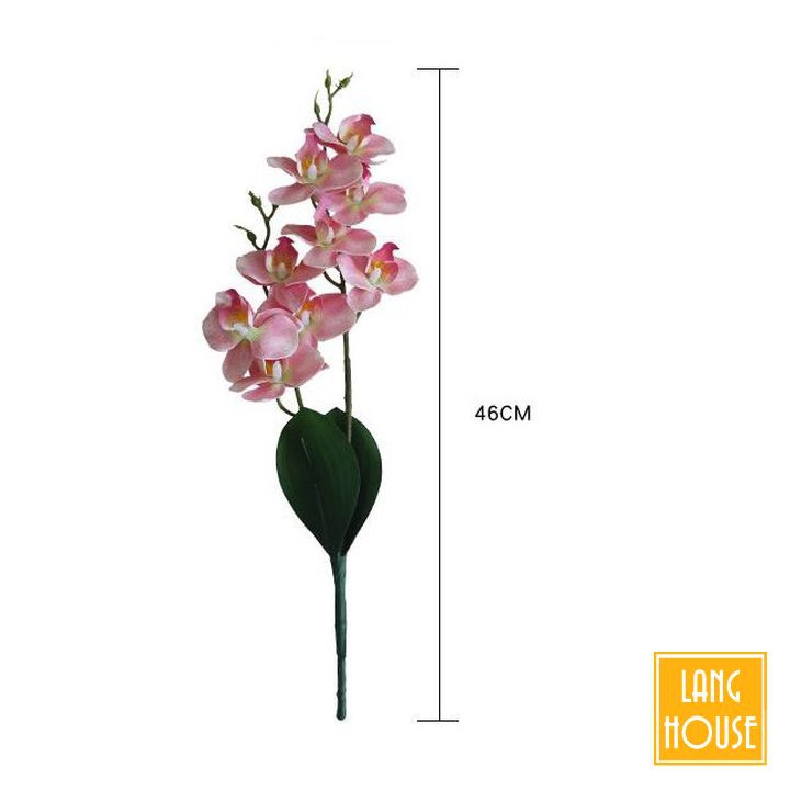 Hoa Giả Hoa Lụa - HOA LAN HỒ ĐIỆP 1 CÀNH 2 NHÁNH Dài 46cm