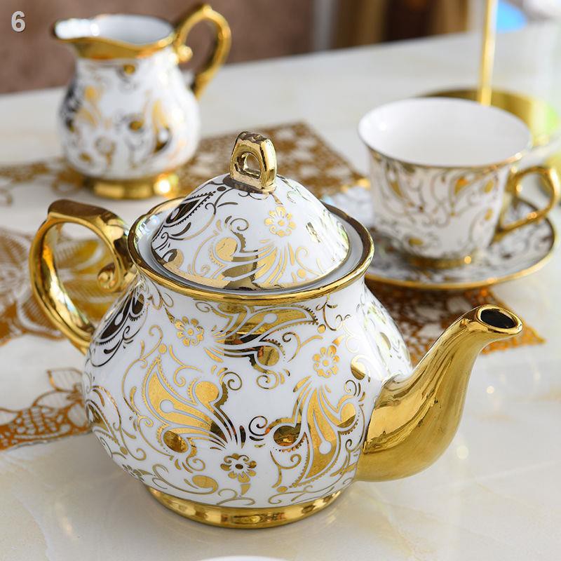 Bộ 16 chiếc trà gốm sứ mạ vàng phong cách Châu Âu tách cà phê đồ trang trí gia dụng cao cấp chiều kiểu Anh phòn