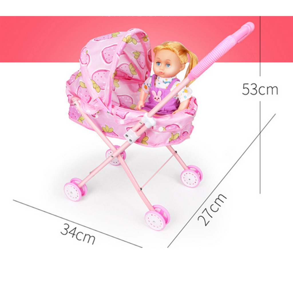 Xe Đẩy Đồ Chơi Mini Trang Trí Nội Thất Cho Nhà Búp Bê