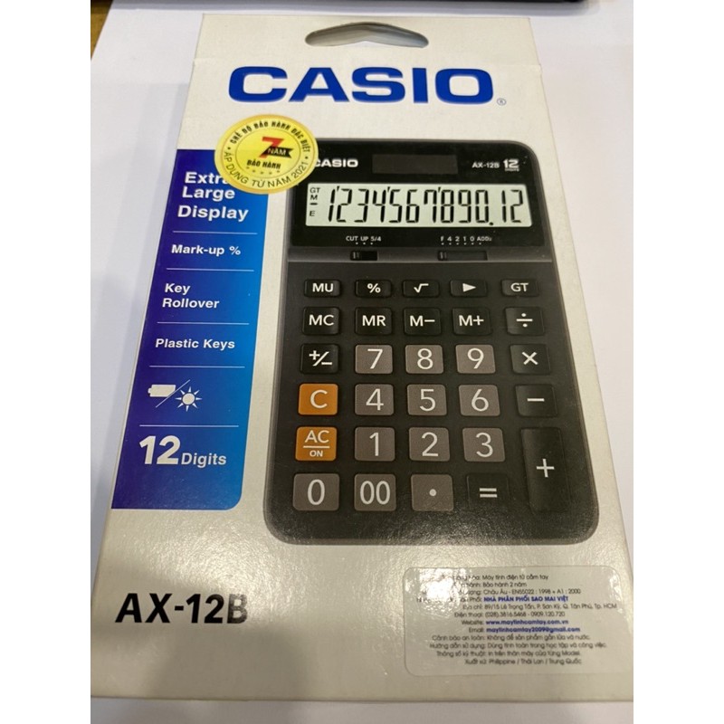 Máy tính Casio AX-12B / AX 12B chính hãng.