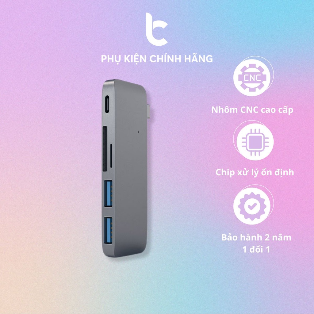 Cổng chuyển/Hub USB-C 5in1 SD, MicroSD, USB 3.1, USB-C HyperDrive