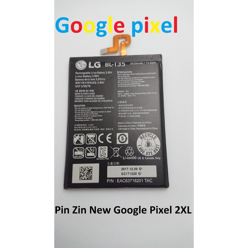 PIN ZIN NEW-ORIGINAL BATTERY GOOGLE PIXEL 2 XL : LG BL-T35