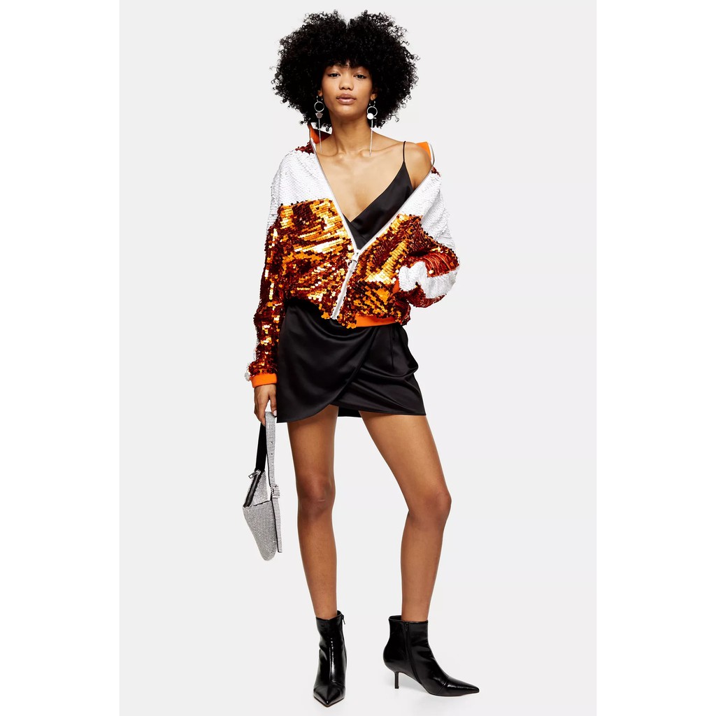 Áo khoác bomber Topshop sequin UK6