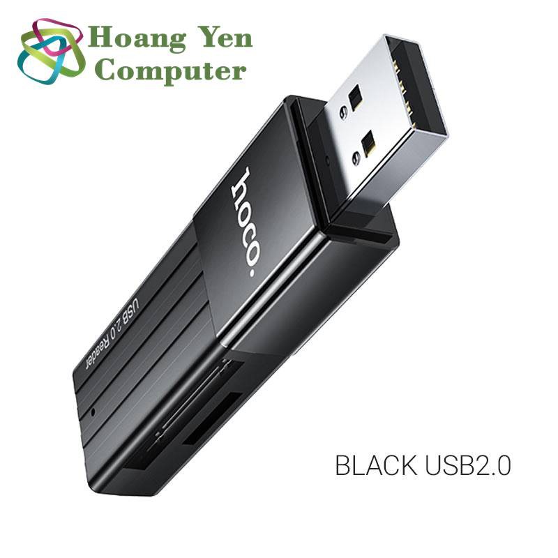 Đầu Đọc Thẻ Nhớ Hoco HB20 (Hổ Trợ Đọc Thẻ Micro SD, SD)  - BH 1 Năm Chính Hãng - Hoàng Yến Computer