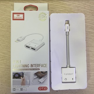 Jack chuyển đổi, giắc chia cổng earldom cho iphone 7/8/x/11 thành cổng sạc + cổng tai nghe - beetech