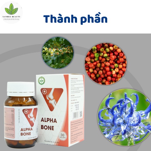 Viên uống khớp Alpha Bone giúp bổ sung dưỡng chất cho khớp, giảm đau nhức, viêm khớp, thoái hóa khớp - Hộp 30 viên