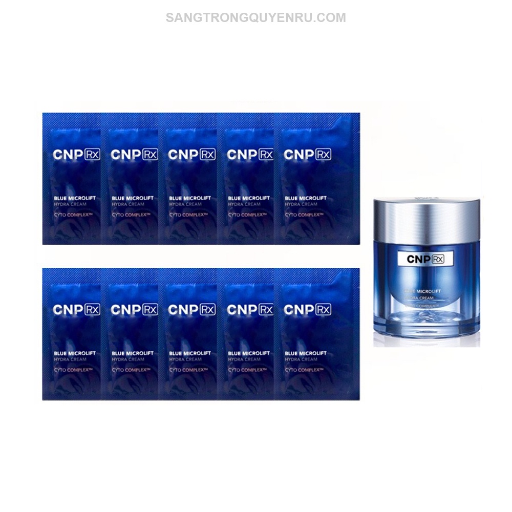 Gói Kem Dưỡng Ẩm CNP Rx Blue Microlift Hydra Cream CYTO Complex 1ml - Siêu Cấp Nước Phục Hồi