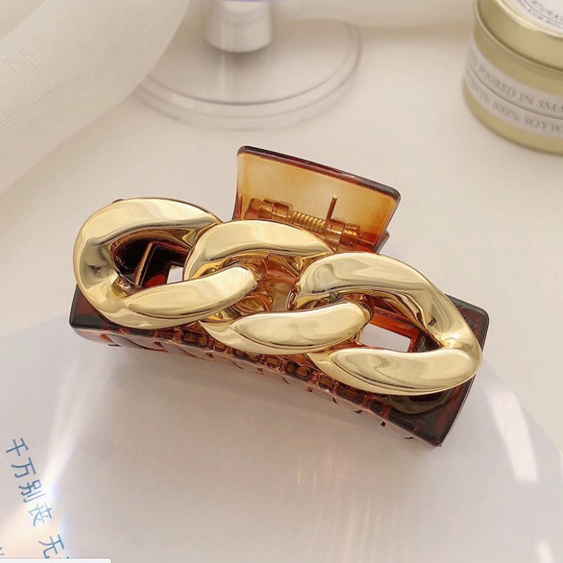 Kẹp Càng Cua Móc Xích Vàng Kim Sang Chảnh Phong Cách Hàn Quốc Cho Nữ