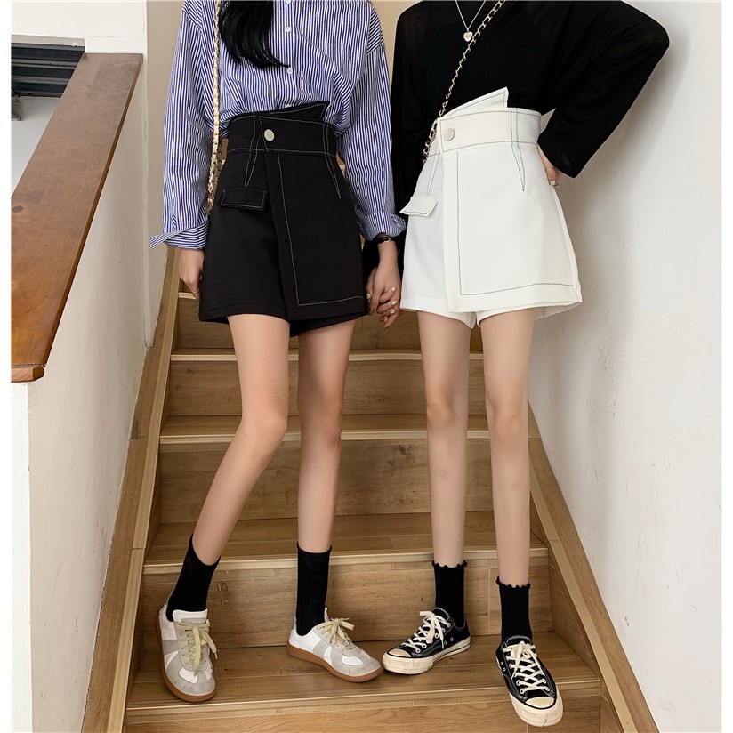 Xiaozhainv Chân Váy Chữ A Lưng Cao Kiểu Lệch Cá Tính Thời Trang Hàn Quốc | BigBuy360 - bigbuy360.vn