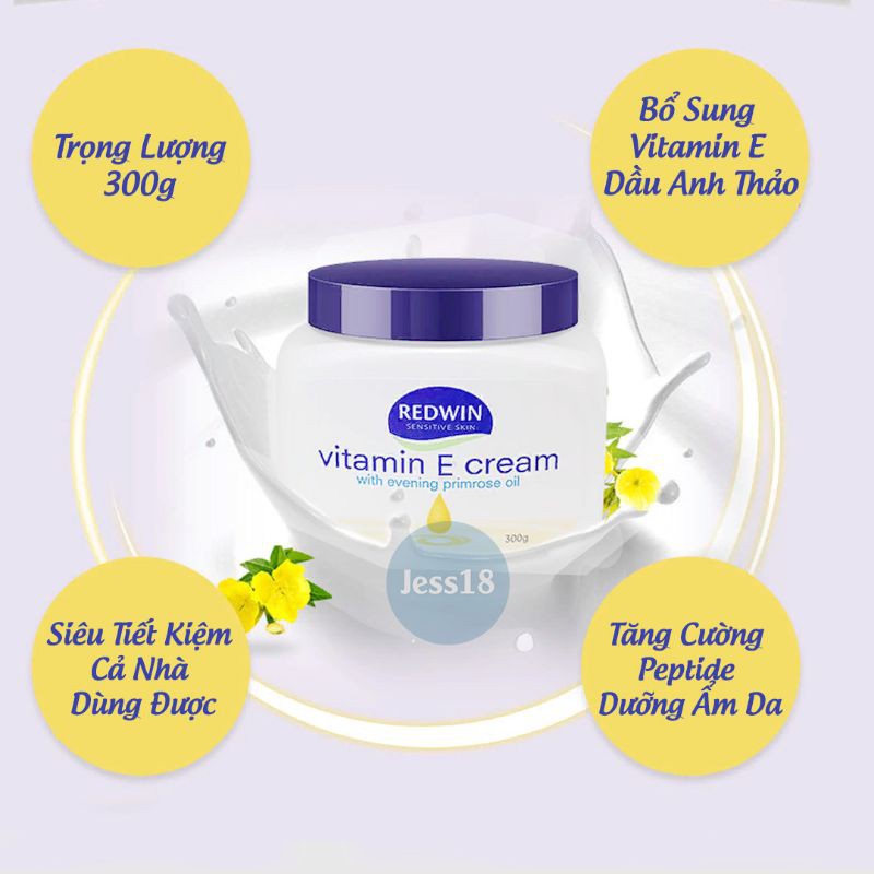 Kem dưỡng da REDWIN Vitamin E Cream 300g