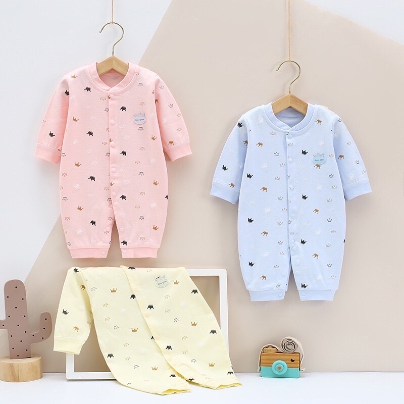 Body liền thân Quảng Châu cho trẻ sơ sinh 0-12 tháng, Body sleepsuit cotton an toàn cho bé