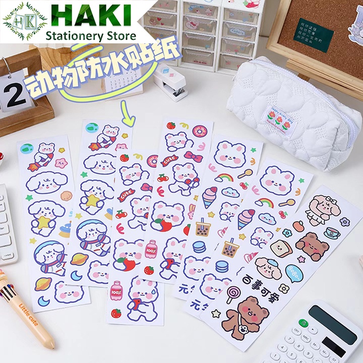 Sticker cute hoạt hình dễ thương HAKI chống thấm nước trang trí sổ đáng yêu giá rẻ ST07