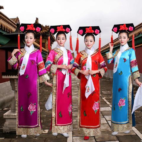◇Thời nhà Thanh trang phục cổ trang nữ công chúa cổ đại Mãn Thanh cung đình quý tộc thê thiếp hoàng hậu váy áo sườn xám