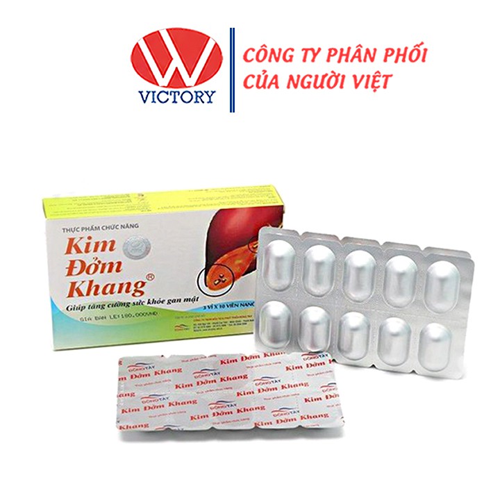 [Mua 6 Tặng 1] Kim Đởm Khang (Hộp 30 Viên) - Viên uống hỗ trợ giảm sỏi mật, viêm đường mật - Victory Pharmacy