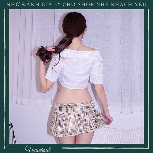 Đồ Cosplay Nữ Học Sinh Áo Trắng Váy Ca Rô Sexy - Set Đồ Ngủ Nữ Sinh Gợi Cảm UNIVERSALXXX - DCP31 | BigBuy360 - bigbuy360.vn