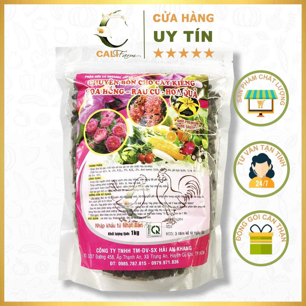 Phân Gà Hữu Cơ Nhật Bản 1Kg  Rất Tốt Cho Hoa Kiểng và Rau, củ quả