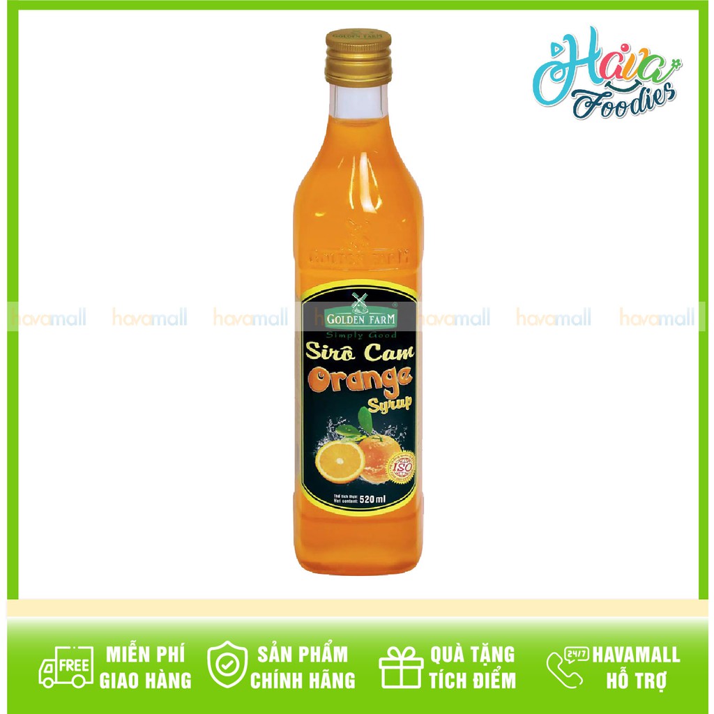 [HÀNG CHÍNH HÃNG] Siro Cam Golden Farm 520ml - Orange Syrup