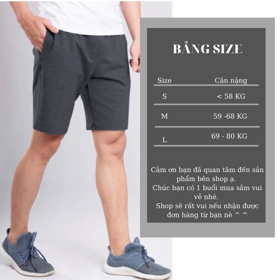 Quần short nỉ cao cấp Thiên Ân phong cách thời trang hiện đại, màu xám vải không xù lông, co dãn tốt  QL - 002 | BigBuy360 - bigbuy360.vn