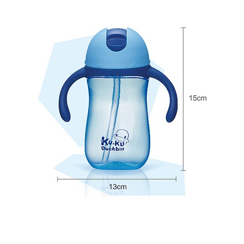 Bình uống nước có ống hút cho bé nhựa PP Kuku nhiều mẫu