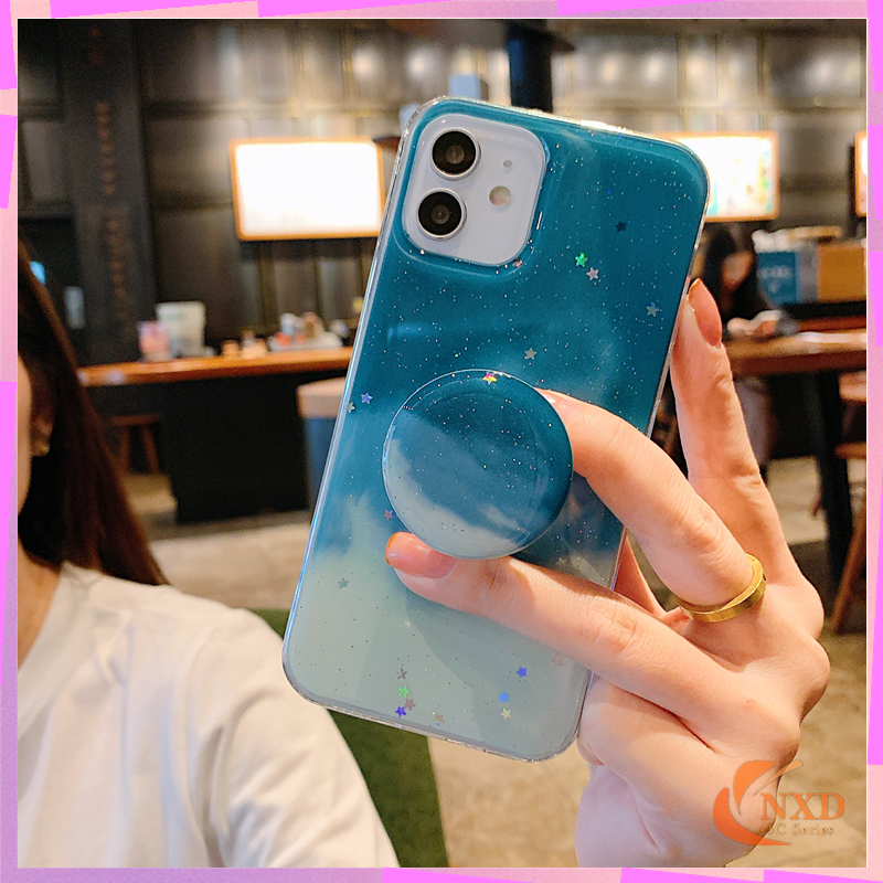 Ready Stock Casing For Xiaomi 10T/10TPro POCO M3 Redmi 9T 9 9A 9C Redmi Note8 Pro Official Watercolor Epoxy Star Glitter Soft TPU Holder Phone Case Protection Cover