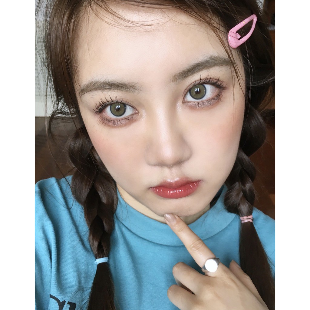 Set 2 kính áp tròng  dòng XQT 14.0mm màu xanh lá cây bắt mắt