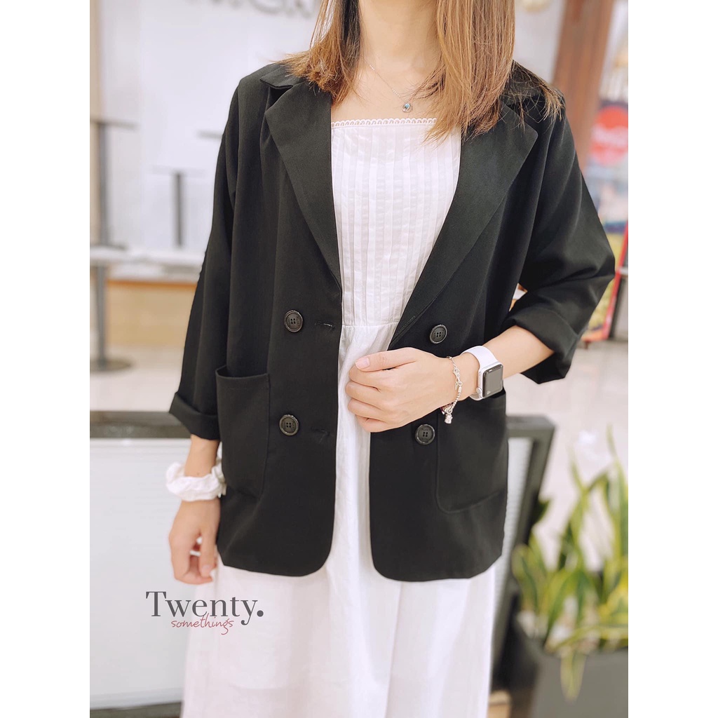 ÁO BLAZER NÂU ẤM 1 LỚP STYLE ULZZANG HÀN QUỐC (ảnh thật/sẵn/có video)