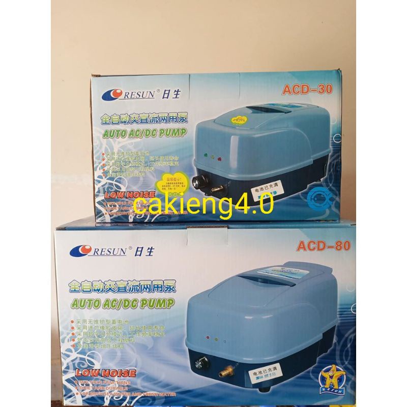 Máy oxy tích điện siêu êm Resun ACD-30  cho hồ Koi