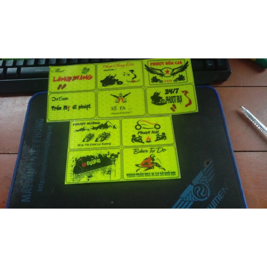 logo phượt , logo phản quang combo 10 logo