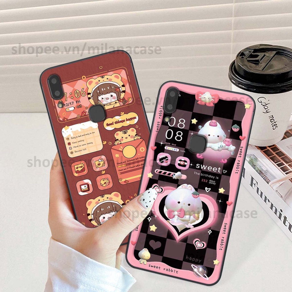 Ốp Vivo V9 / V9 Youth hình đồng hồ icon gấu mèo cute cực dễ thương ngộ nghĩnh